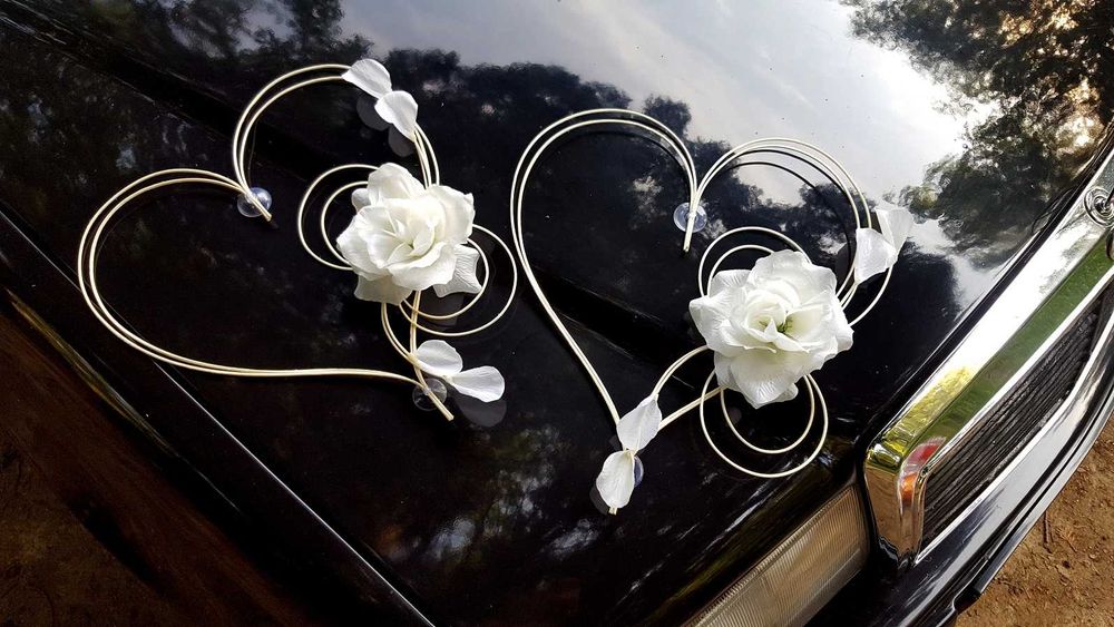 Dekoracja auta Ozdoba samochodu Ślubnego Weselnego, Serca 2 szt