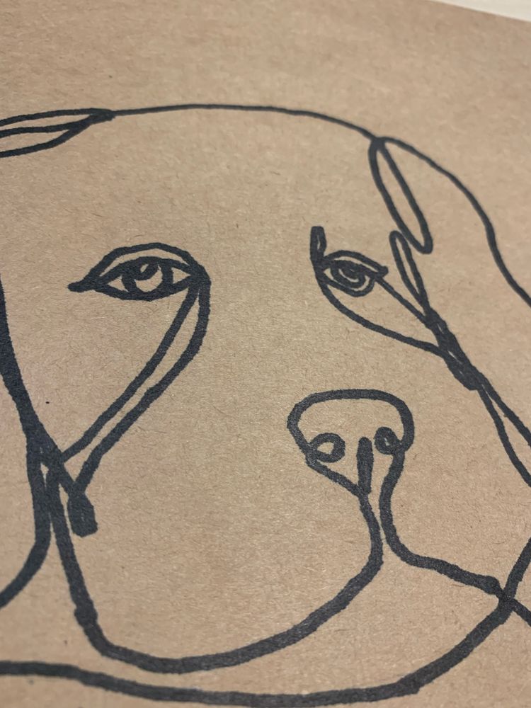 Obraz rysunek grafika pies piesek good boi beagle bigiel line art deco