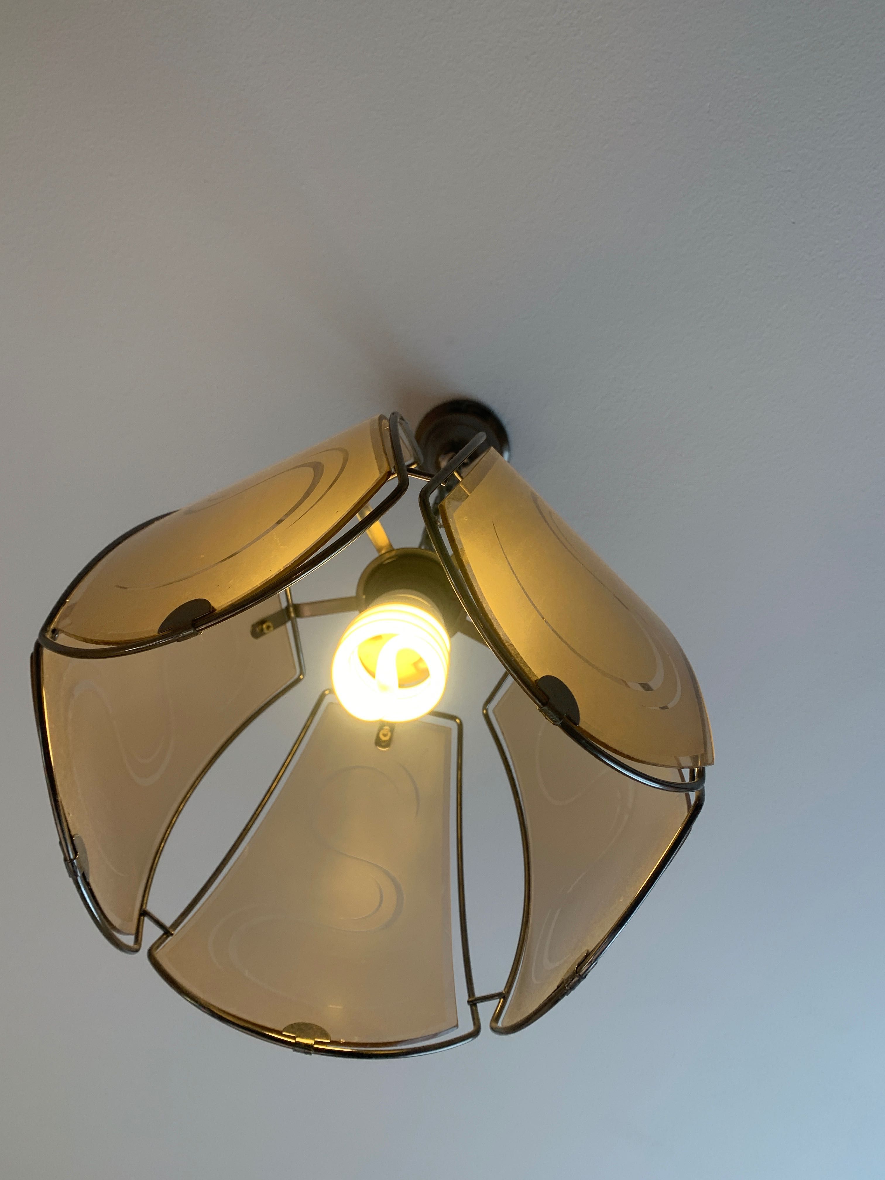 Żyrandol / lampa wisząca szklana / metalowa - HIT!