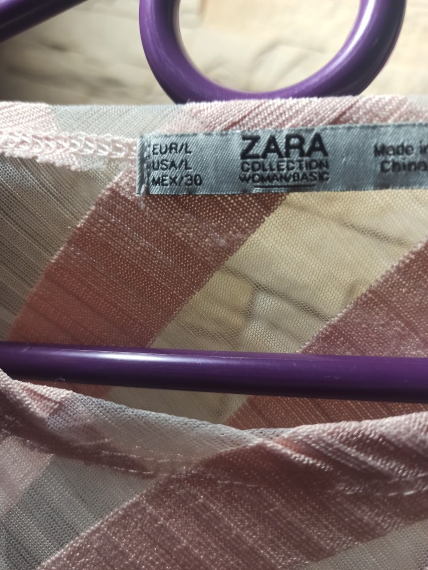 Różowa bluzka prześwitujaca na Sylwestra, Święta.Marka Zara, roz.L