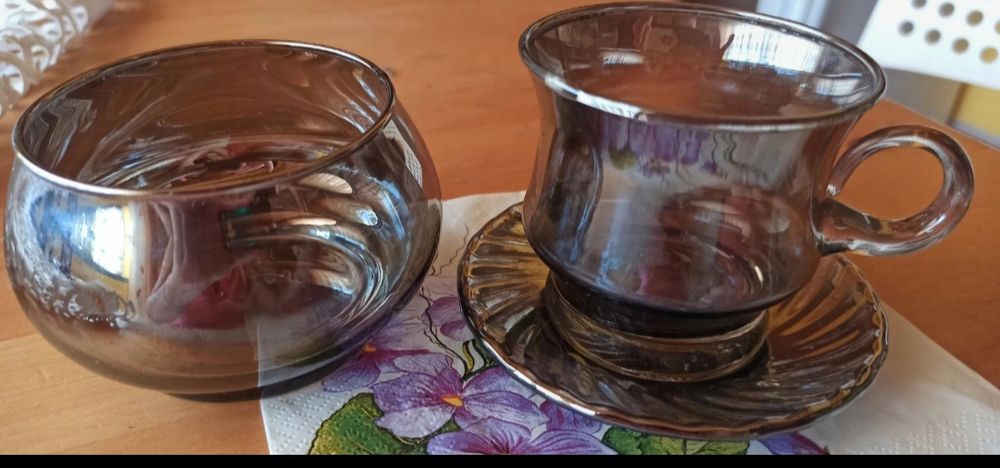 Filiżanki cukiernica vintage retro