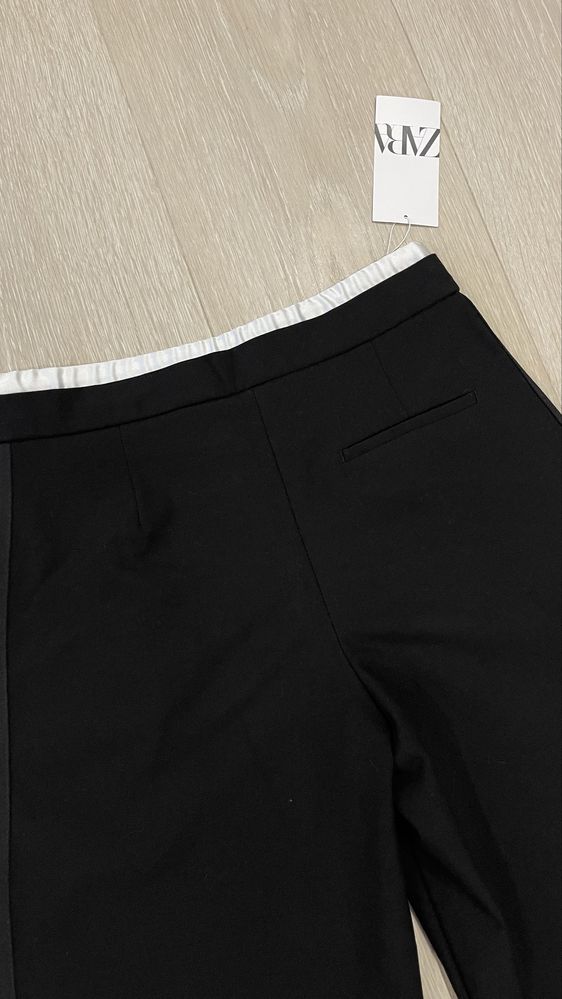 Штани брюки з подвійним поясом і бічними смугами Zara