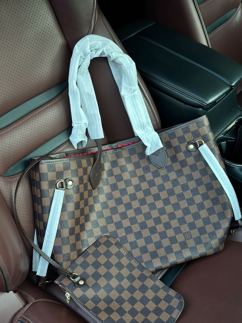 Сумка жіноча шоппер Louis Vuitton Neverfull MM Damier Ebene