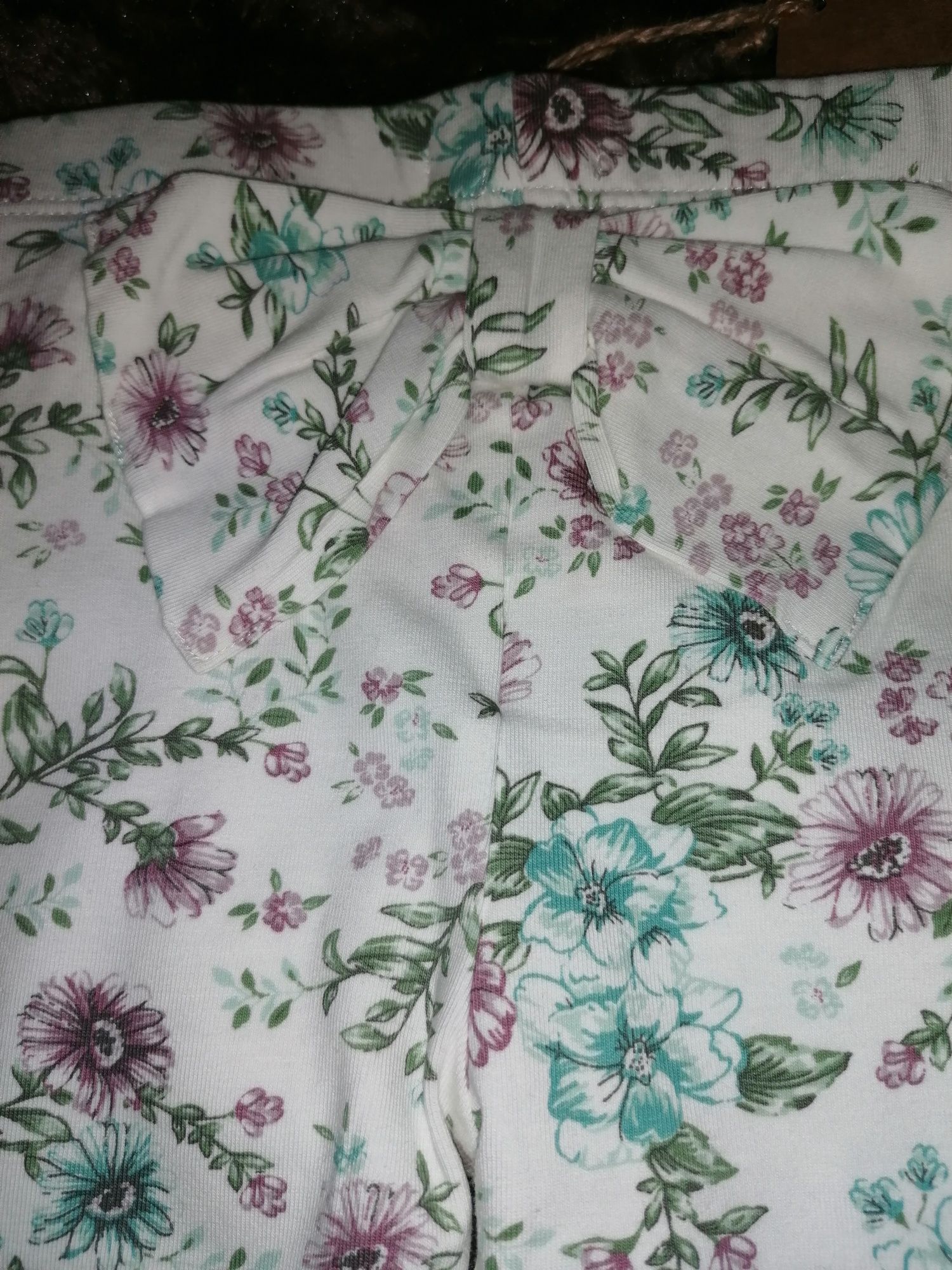 Legginsy newbie kwiaty kokarda 74