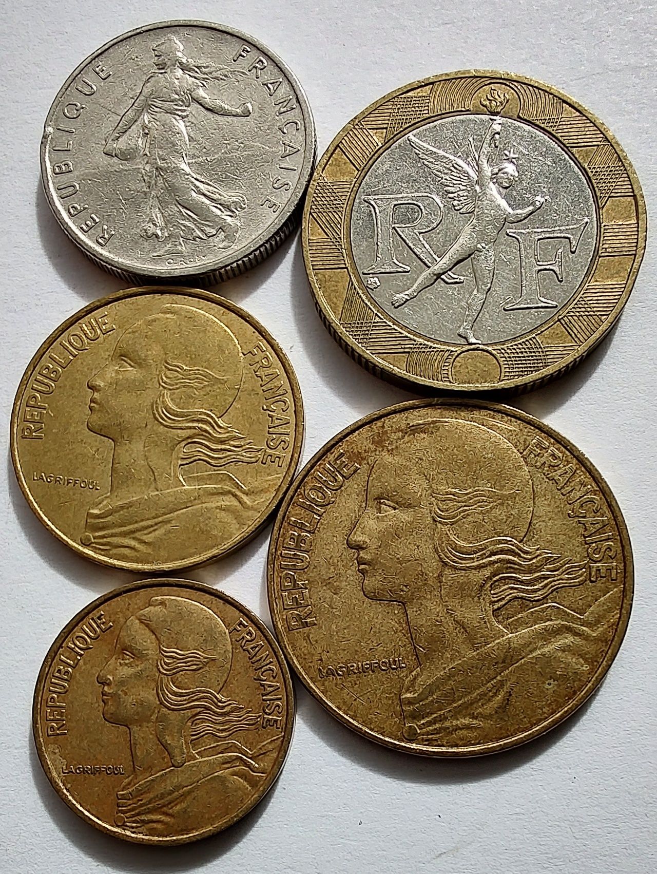 MONETY ŚWIATA Francja zestaw 5 monet