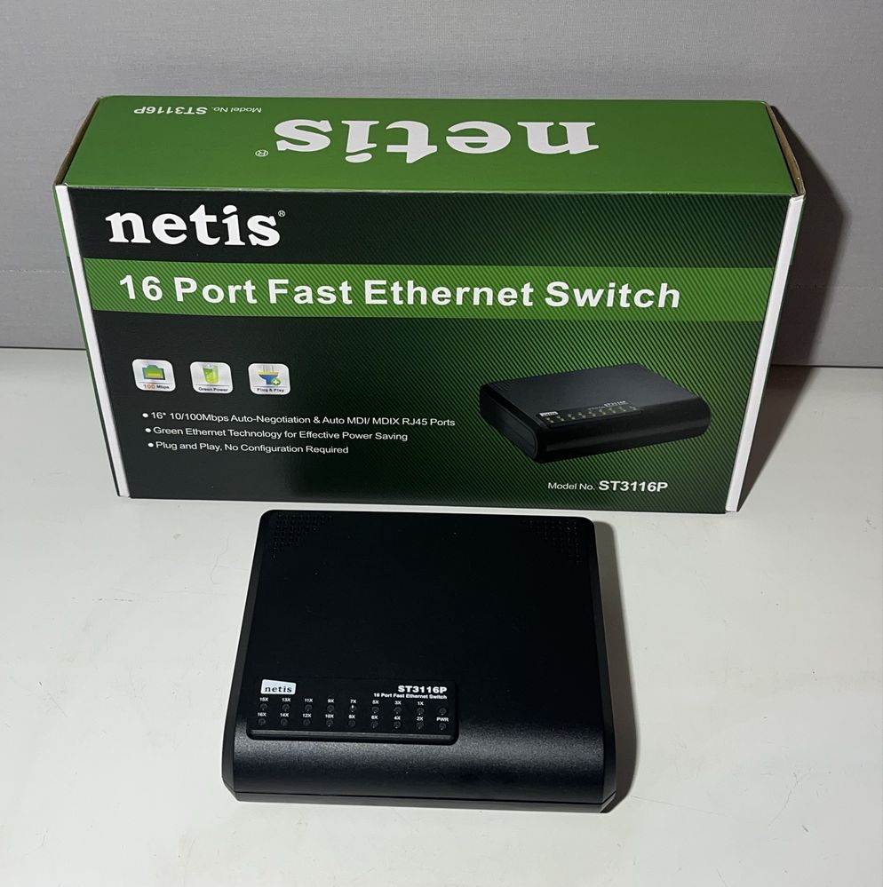 Коммутатор некерований Netis ST3116P 10/100Мбіт/с