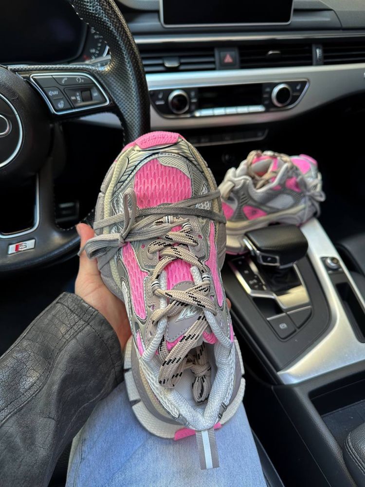 Жіночі кросівки баленсіага рожеві balenciaga 3XL grey pink premium