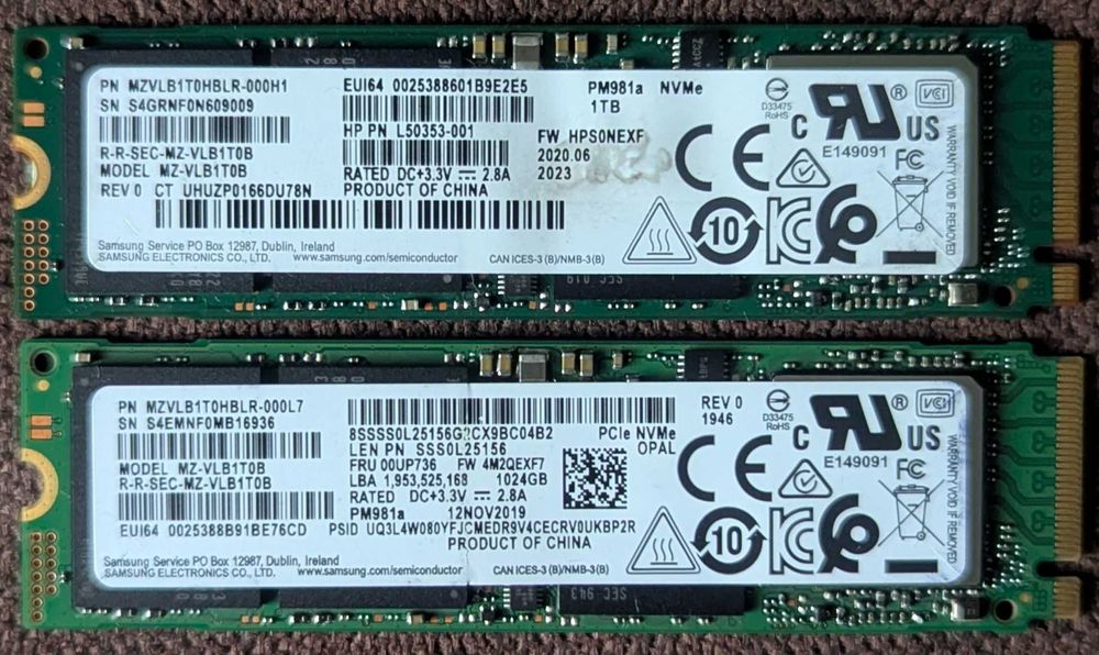 SSD M2 NVME PciE 3.0/4.0 (256-512-1TB-2TB)