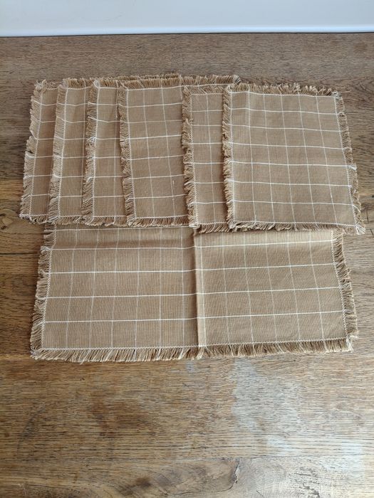 Zestaw starych bawełnianych serwet śniadaniowych PRL ¹⁹⁷