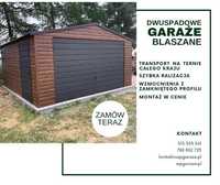 Garaże blaszane drewnopodobne lub w kolorze, każdy wymiar