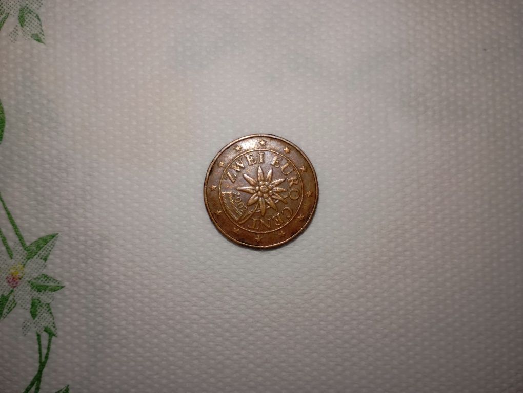 Moeda rara de 2centimos de 2002
