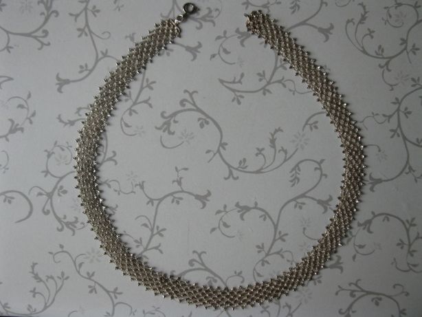 Стильное ажурное колье цепь ожерелье, цельное серебро, 17 гр ,цепь