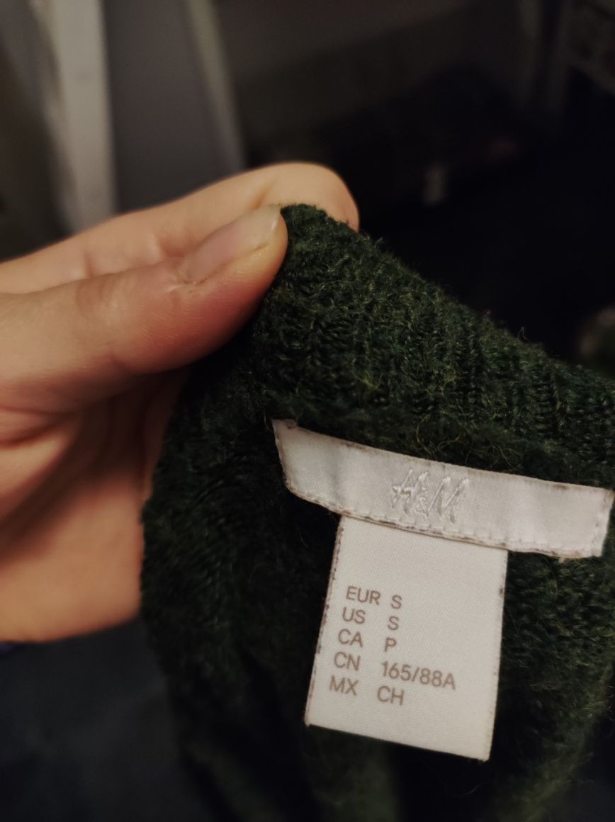 Sweter H&M zielony, bez wad, stan bardzo dobry rozmiar s