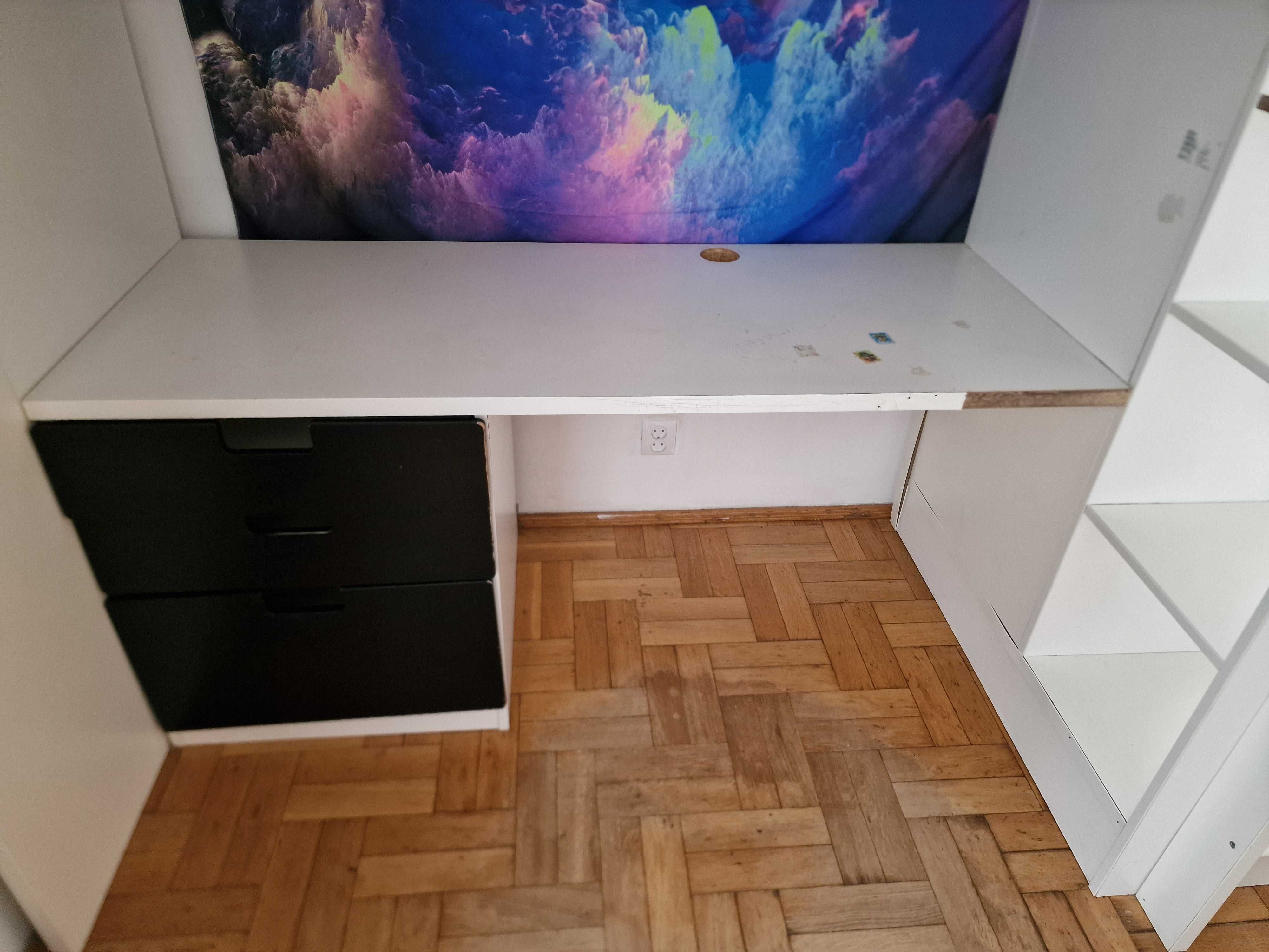 Łóżko piętrowe z biurkiem i szafką ikea