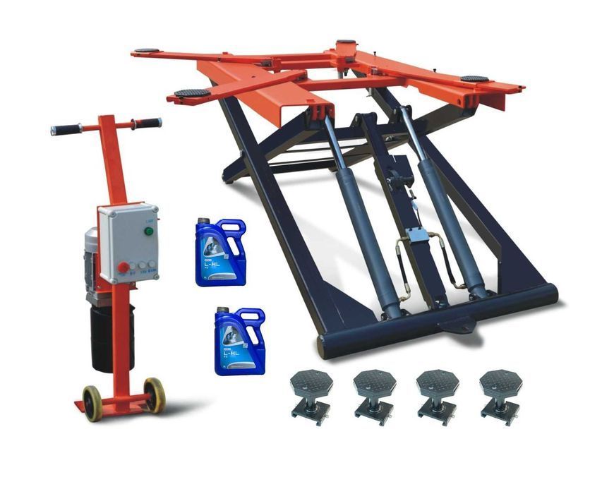 Podnośnik nożycowy mobilny automat 2,8T 1,45M regulowane łapy TM-GROUP