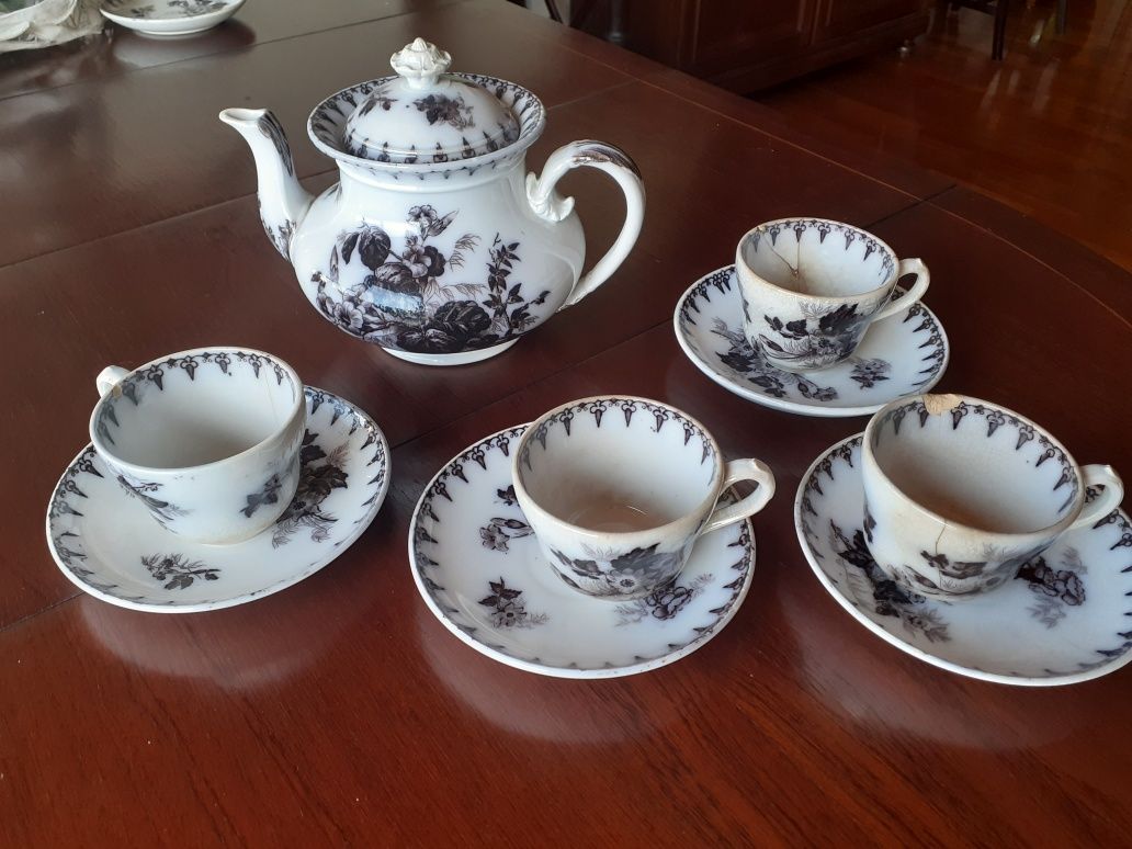 Servico de chá.  Porcelana francesa Sarreguemines