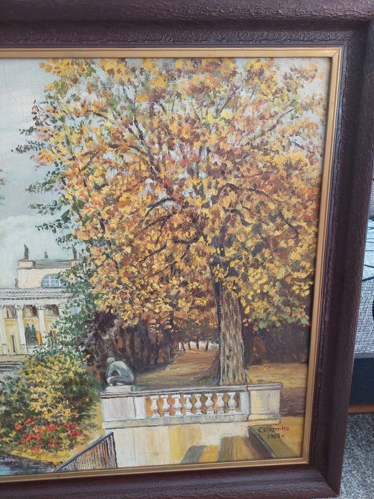 Obraz Łazienki Warszawskie olej na płótnie 104x85