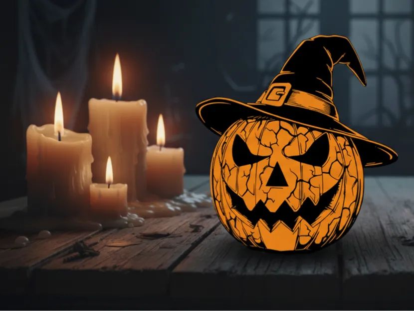 Abóbora Assustadora de Halloween - Decoração