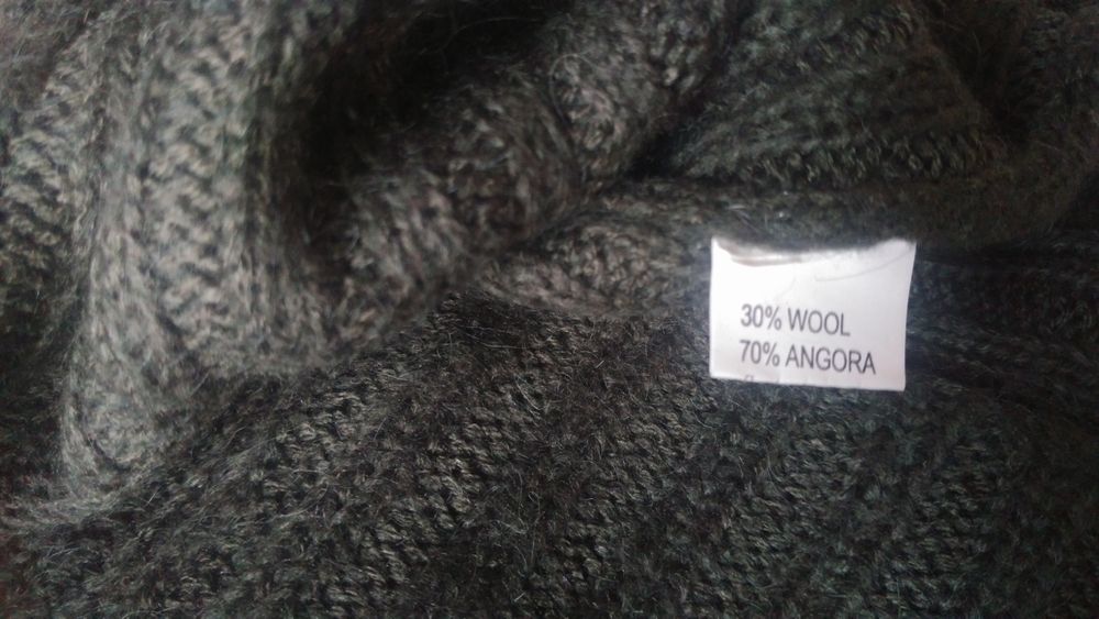 Sweter kardigan angora i wełna