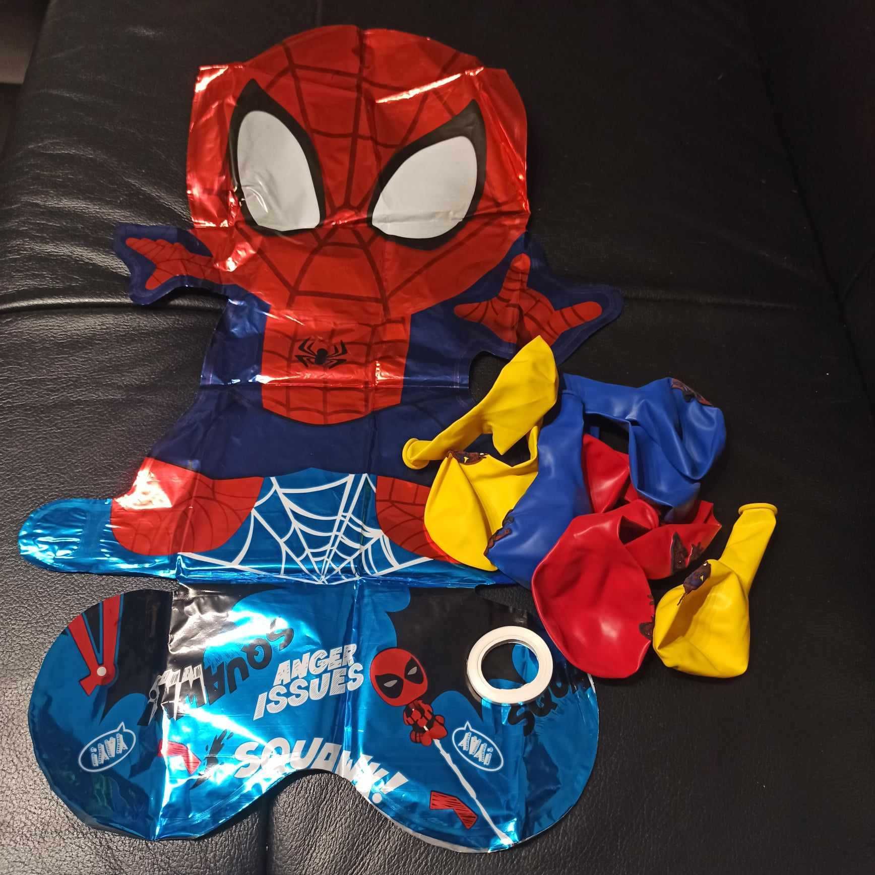 Spider man zestaw duży balon + 8 z nadrukiem