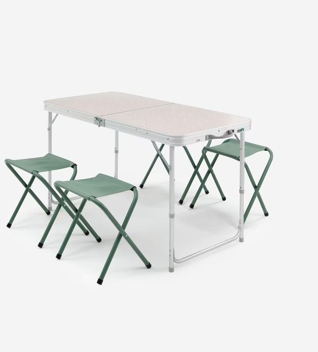 Mesa de campismo dobrável com 4 Bancos