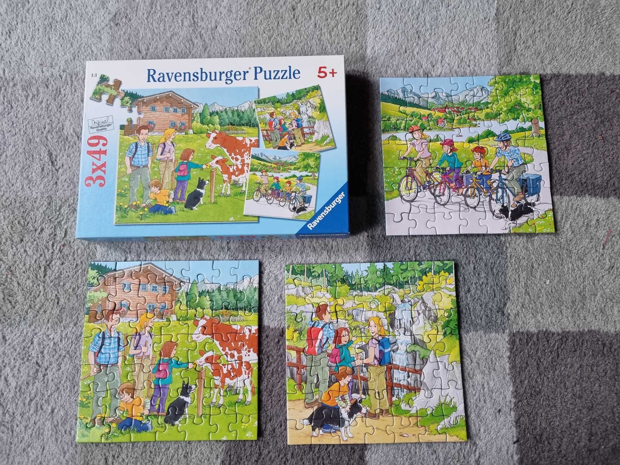 Zestaw puzzli (3szt), puzzle 5+ Ravensburger + Trefl