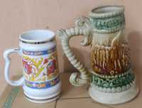 Kolekcjonerskie stare ceramiczne kufle do piwa