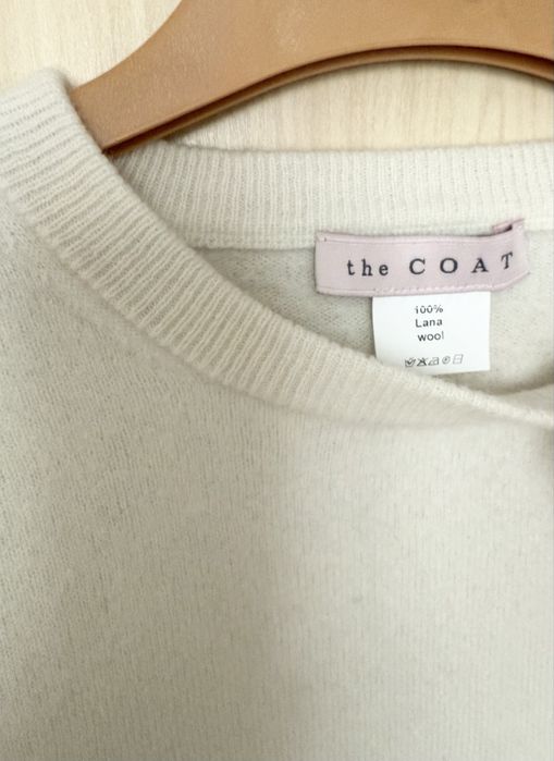 Білий вовняний светр the coat bazhane