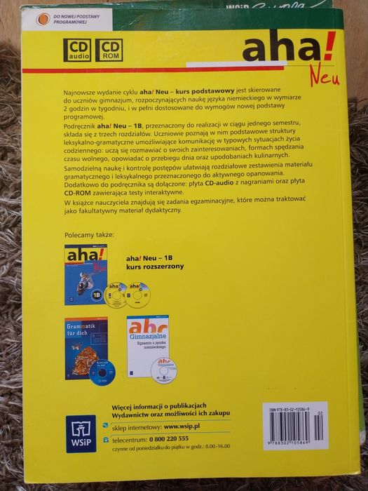 Zestaw książek Aha! Neu do nauki j. niemieckiego 1A + 1B