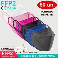 Máscaras FFP2/KN95 Formato de peixe - adulto criança - várias cores