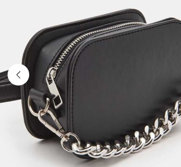Saszetka nerka damska z paskiem i łańcuchem