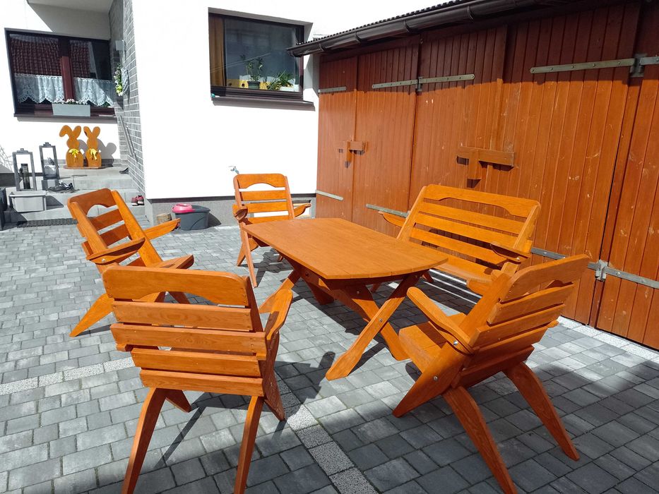 Komplet ogrodowy drewniany