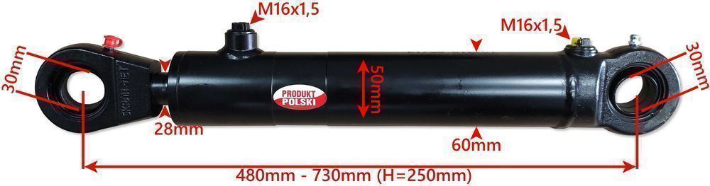 Siłownik Hydrauliczny CJ2F 50x28 SKOK 250 Chwytak [0134]
