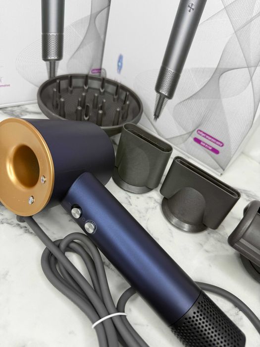 Фен Dyson Super Hair Dryer, 5 насадок, синій — Професійне сушіння