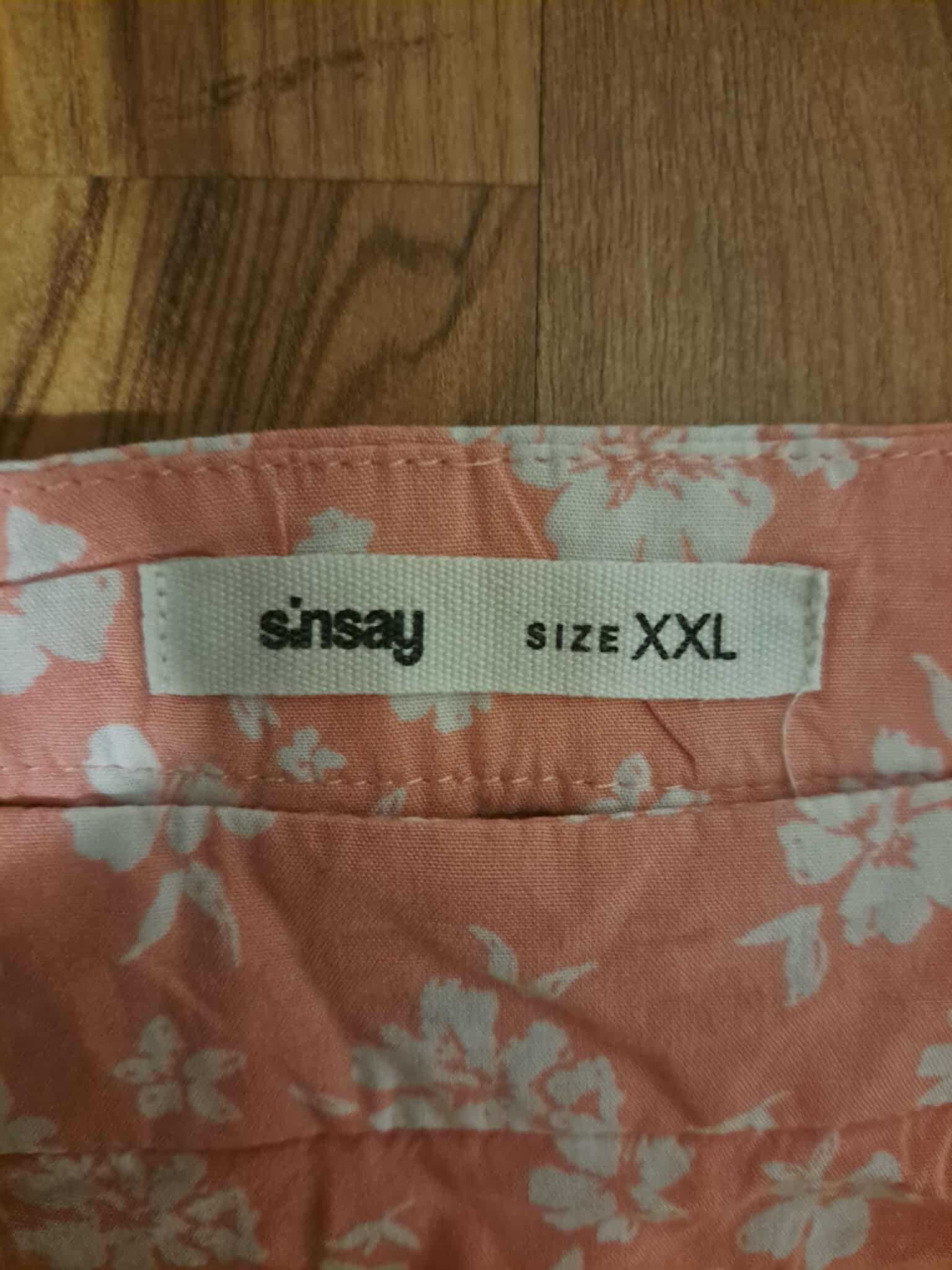 Spódniczka kopertowa Sinsay XXL różowa w kwiaty letnia