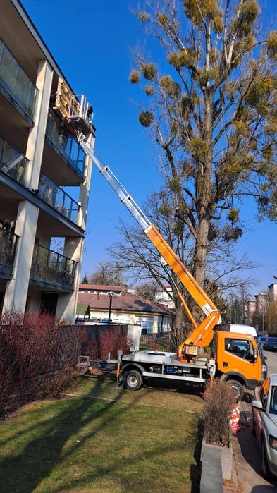 Wynajem, Podnośnik koszowy, zwyżka 22-30m, montaż ozdób świątecznych