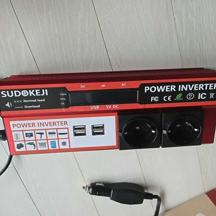 Инвертор SUDOKEJI преобразователь напряжения 2000 Вт на 12 В для авто