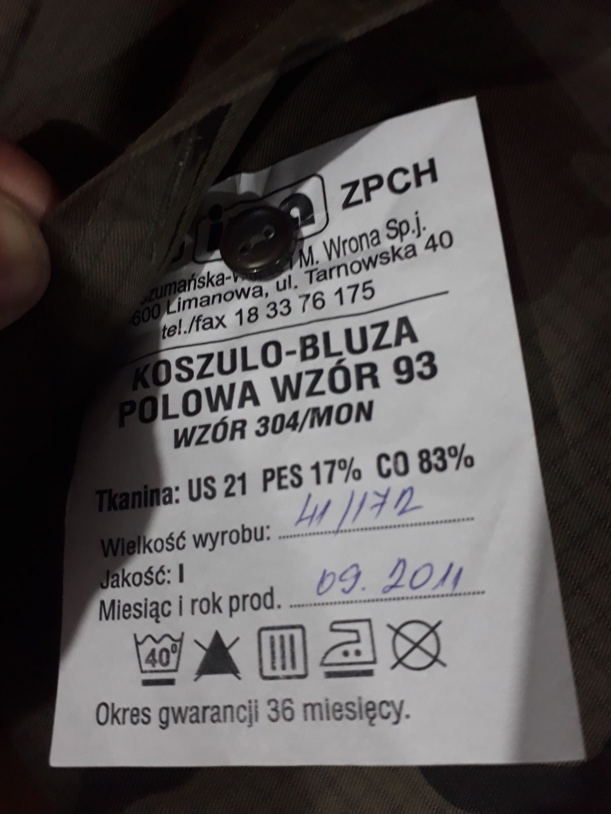 Koszula wojskowa wz 304/ MON, Koszulo-bluza, Nowa