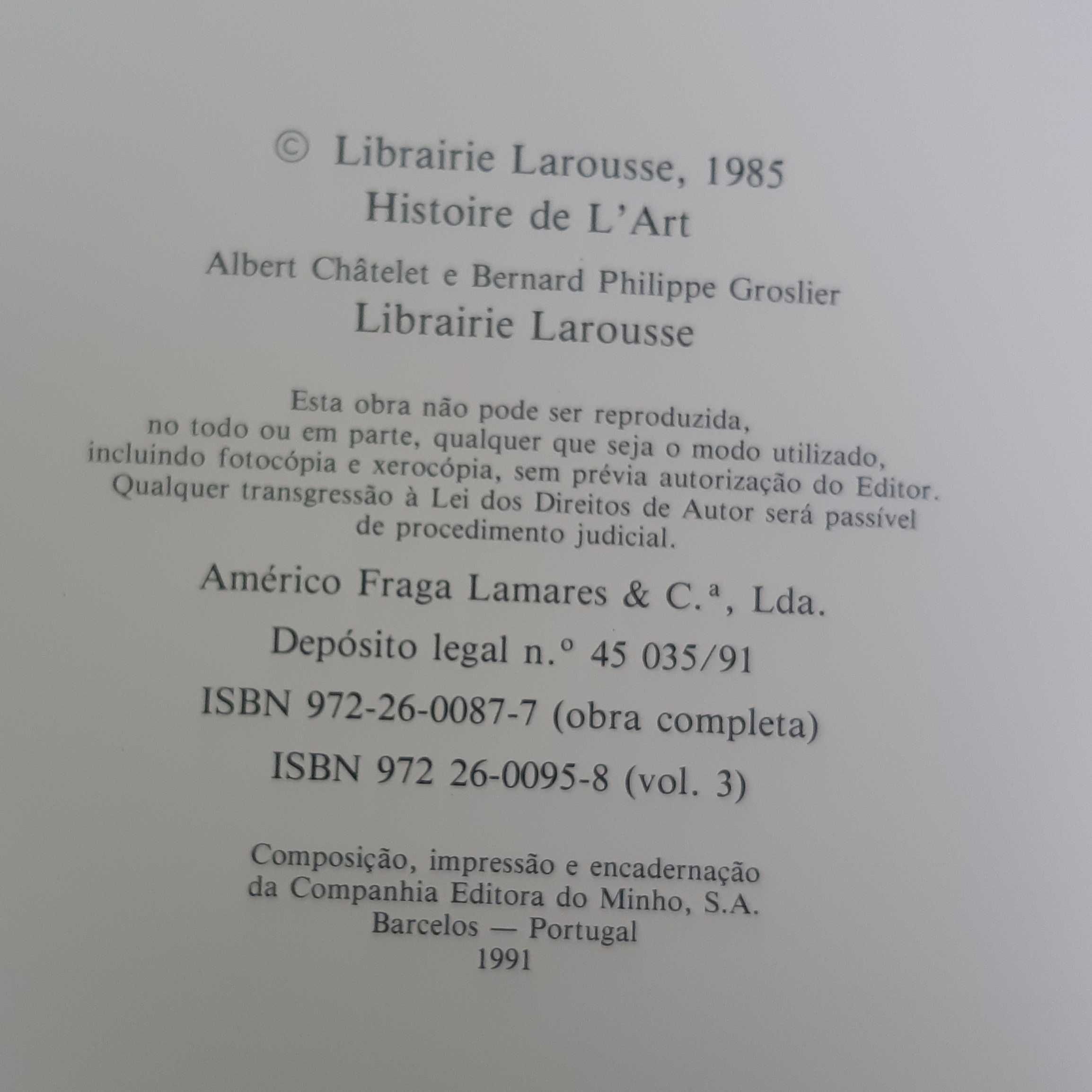 3 Livros Grandes História da Arte Larousse - Civilização Editora