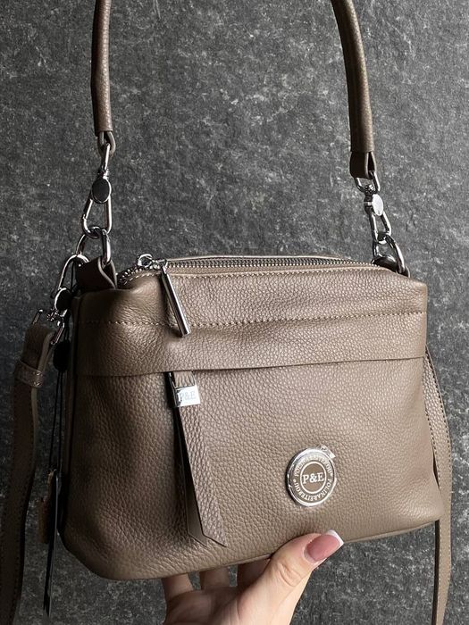 Сумка шкіряна 
Polina&Eiterou 
Бордо, чорний, бежевий