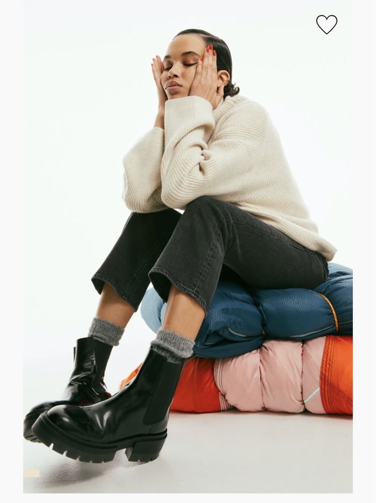 Новые кожаные ботинки H&M Premium selection.