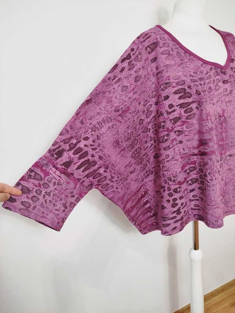 Studio buraczkowa bluza bluzka oversize w panterkę