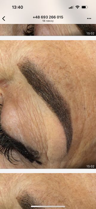 Henna pudrowa z regulacja pęseta plus peling i odtłuszczanie brwi