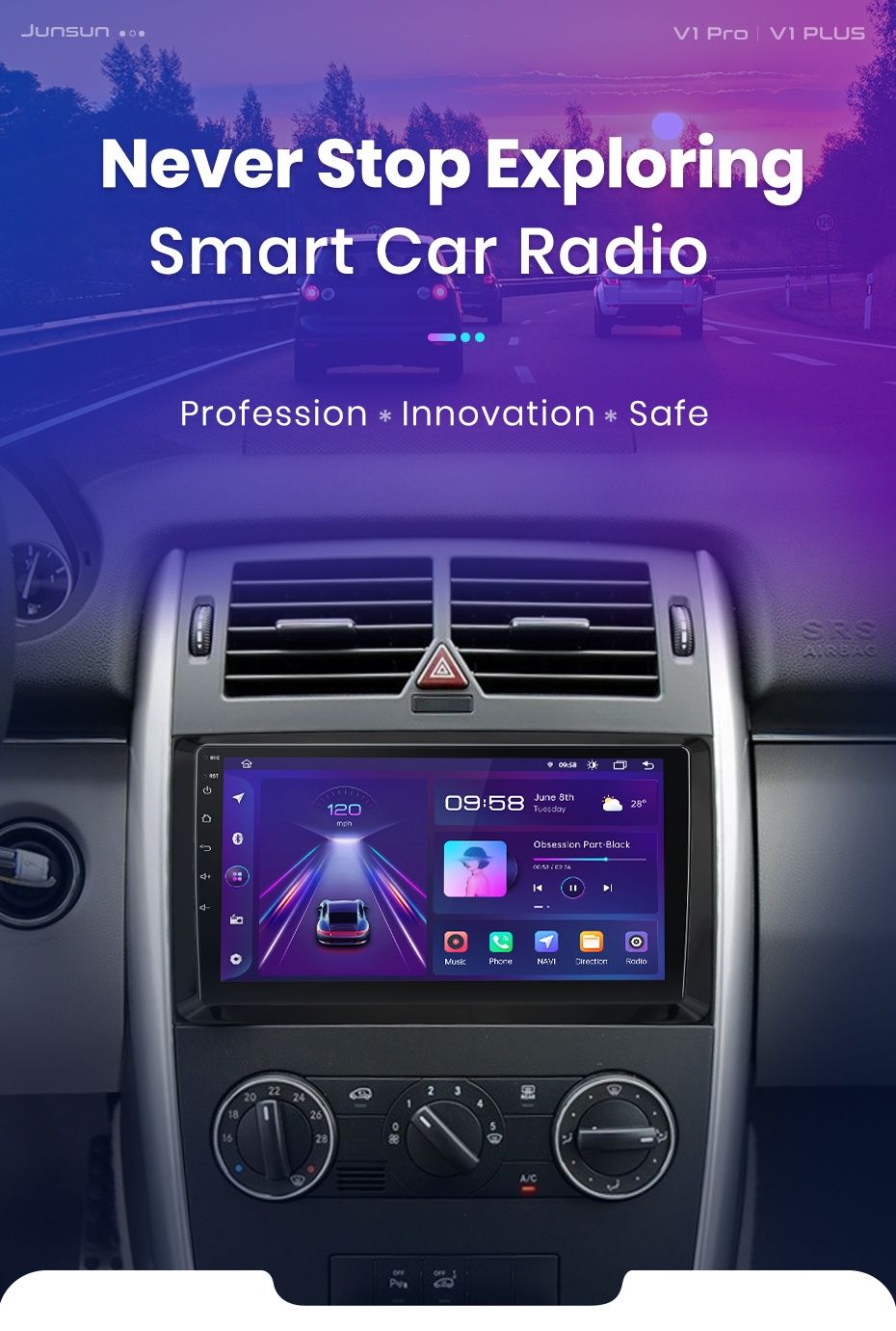 Rádio 9" android Mercedes Vito Sprinter B200 CARPLAY WIFI GPS 2/32GB