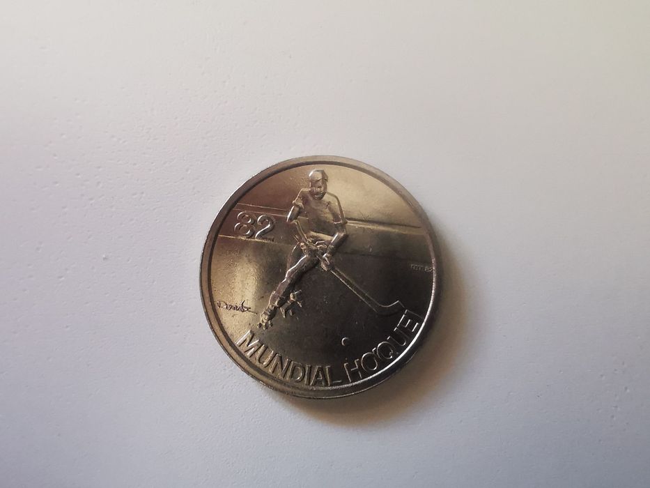 Moedas de coleção comemurativas mundial hóquei 1982