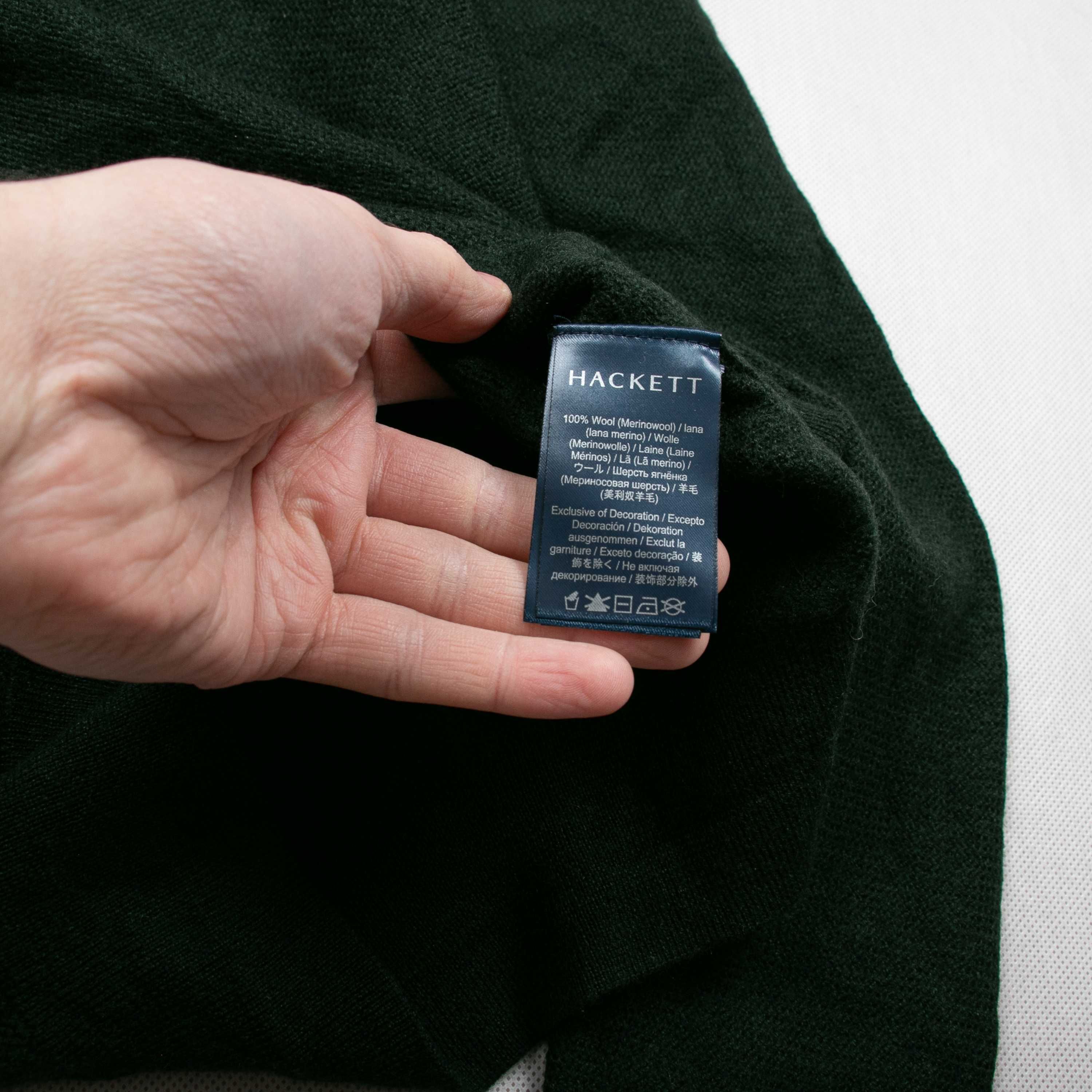 Hackett merino wool sweter z guzikami wełniany S
