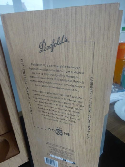 box pudełko na butelkę od wina Penfolds II skrzynka na wino skrzynia