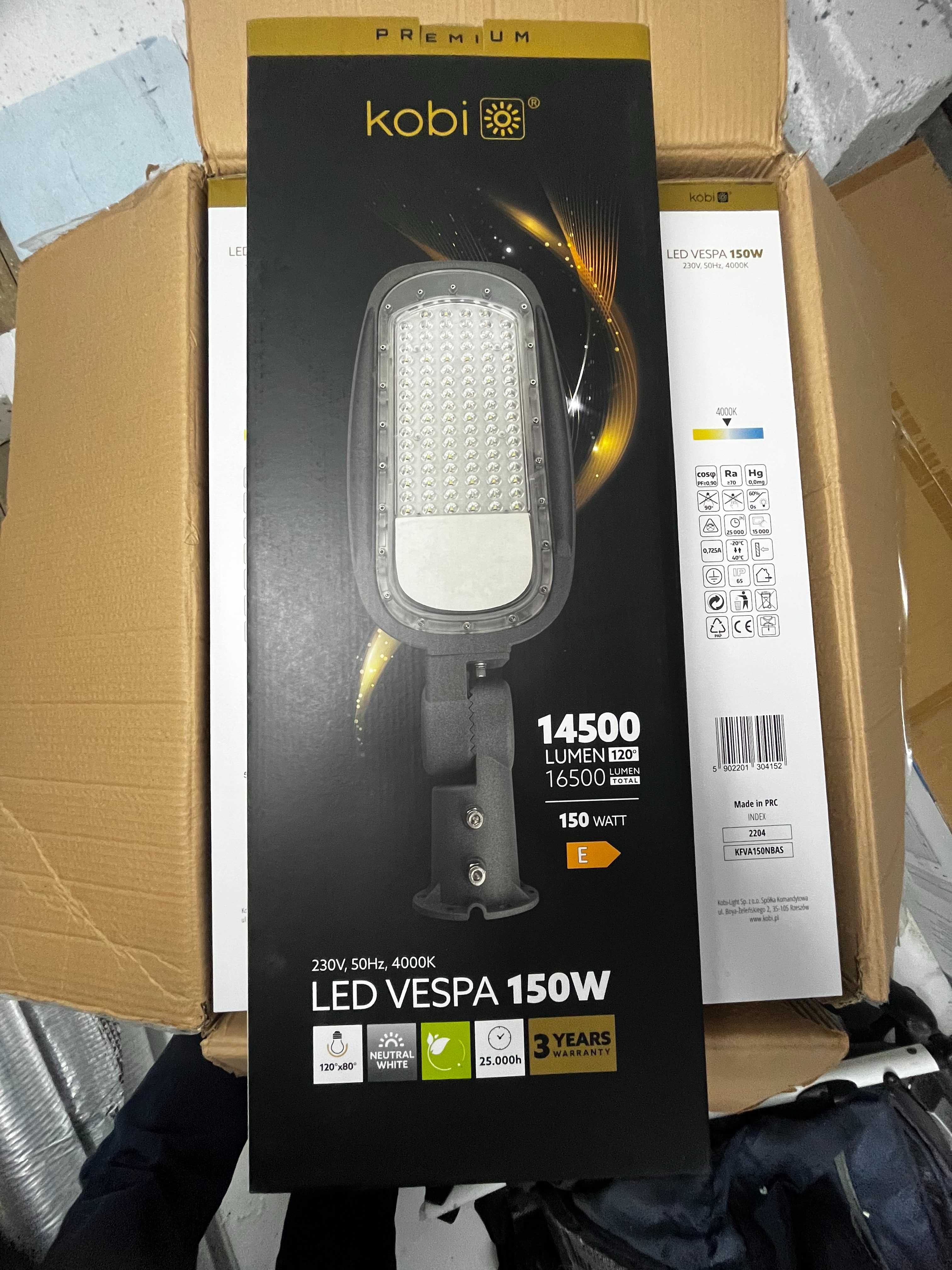 Oprawa uliczna LED VESPA 150W barwa NEUTRALNA