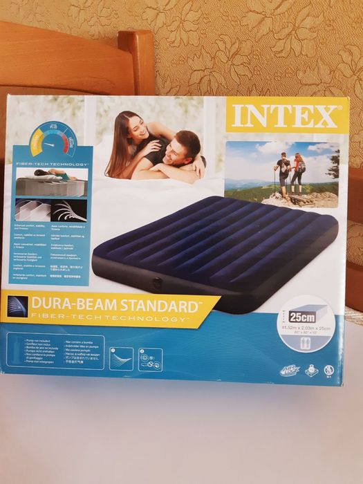 Матрас Intex оригинал Dura beam Standard,двухместный, 1,52м*2,03м*25см