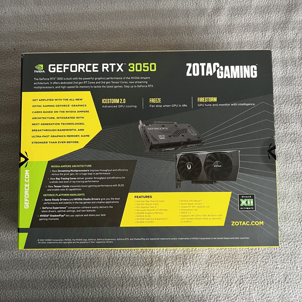 Видеокарта Zotac GAMING GeForce RTX 3050 Twin Edge OC (ZT-A30500H-10M)